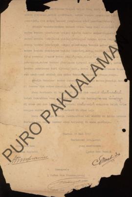 Surat dari Raden Mas Pandji untuk Raden Mas Ngabehi tentang adanya buku-buku untuk terima uang da...