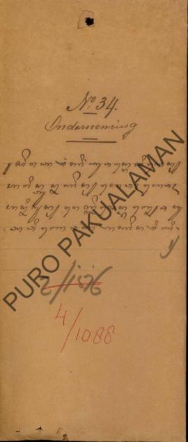 Surat dari C.M.Keting Olivir kepada Paku Alam, perihal surat kekancingan Tuan Residhen tentang pe...