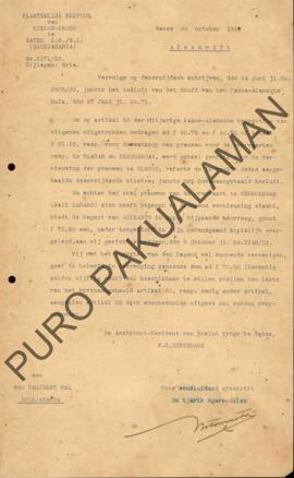 Surat dari Asisten Resident di Kulon Progo Wates kepada Resident van Yogyakarta, perihal pasal 53...