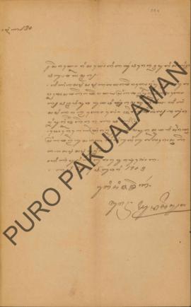 Surat dari Yudasentana, Polisi Panekar, kepada Parentah Polisi Kota Pakualaman perihal penyerahan...