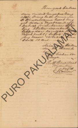 Laporan pemeriksaan kesehatan R.Wirasoedarmadesa Tegal Koempal Distrik Brambanan Klaten, dibuat o...