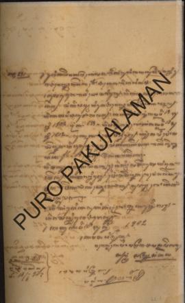 Surat dari Dhistrik Paploresan Pedamelam Sastro Sarkoyo keoada Pemerintah Kepatihan Adikarto tang...