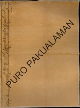 Wongso Pawira kampung Jagalan Pakualaman Kepada Sastra Taruna Polisi Pakualaman. Surat tanggal 24...