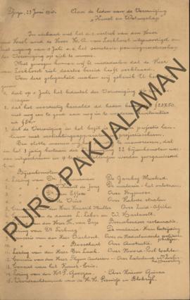 Surat dari Resident kepada Anggota Serikat “Seni dan Ilmu” perihal proyek penerangan