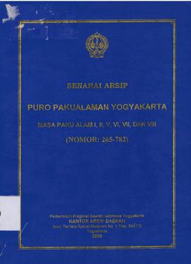 SENARAI ARSIP PURO PAKUALAMAN YOGYAKARTA MASA PAKU ALAM I, II, V, VI, VII DAN VIII