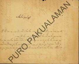 Surat dari Jayeng kusuma perihal penerimaan uang sebesar f.20 (dua puluh rupiah) untuk memenuhi k...