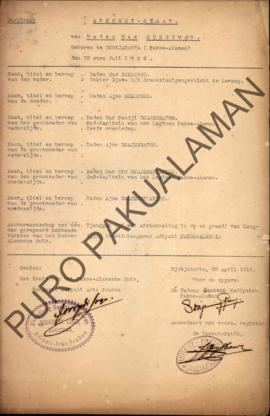 Afkomst-Staat (Daftar Keturunan) dari Raden Mas Soegiman yang lahir di Jogjakarta (Pakualaman) ta...