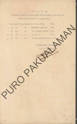 Lembar laporan dari adanya surat dan laporan-laporan dan lain-lainnya dari Het Hoofd Pakualamsche...