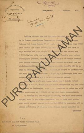 Surat No.15142/3 dari Residen Yogyakarta kepada Kepala Pakualaman perihal di pecatnya Demang Djaj...