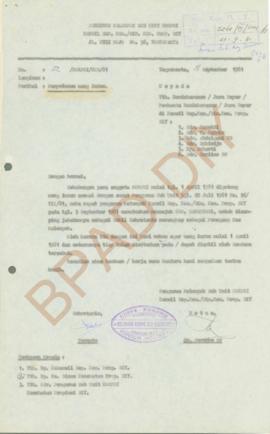 Surat dari Kepala Dinas Kesehatan Rakyat DIY kepada Kepala Daerah DIY Nomor 3938/IV/Tamu/Sekr, ta...