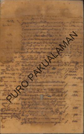 Turunan Surat Penyelesaian Pemerintah Pakualaman. Surat tanggal 24 Juni 1901. Tentang hutang-piut...