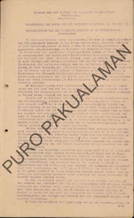 Notulen pemerintah dari serikat penyewa tanah Yogyakarta pada konferensi di rumah Residen Yogyaka...