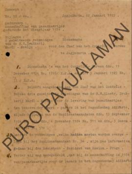 Konsep memorandum dari Kepala Bagian Penanggung Jawab Otonomi P.A, kepada Kepala Kontrol-Bureau, ...