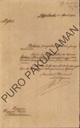 Surat dari Assistent Resident Mataram kepada Regent Patih Pakualaman No.7/25 K, perkara penyakit ...