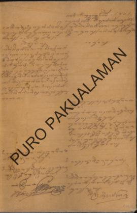 Kedistrikan Sugan Adikarta kepada Pemerintah Pakualaman. Surat tanggal 14 Oktober 1901 tentang Pe...