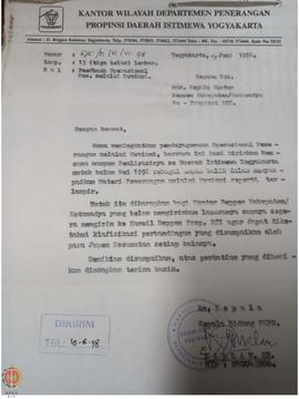 Berkas surat perihal feedback rencana kegiatan pendayagunaan operasional penerangan melalui Muvia...