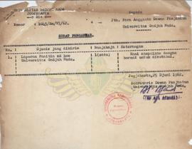 Kantor UGM Yogyakarta kepada Sri Paduka Paku Alam VIII (Ketua Kehormatan II Dewan Penyantun UGM) ...