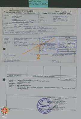 Bendel Surat Perintah Pencairan Dana Tahun Anggaran 2007 Belanja lain-lain II lainnya, Dana Rehab...