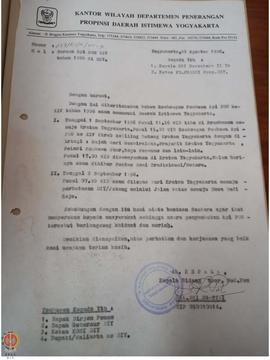 Surat dari Kepala Bidang Koordinator Media Penerangan yang bertindak atas nama Kepala Kantor Wila...