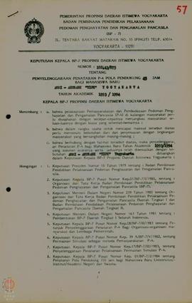 Berkas Penyelenggaraan Penataran P-4 Pola Pendukung 45 Jam bagi Mahasiswa Baru ASMI, AKUBANK (YIP...