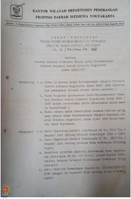 Surat Keputusan Kepala Kantor Wilayah Departemen Penerangan Daerah Istimewa Yogyakarta Nomor : 11...