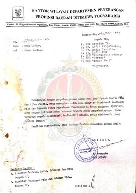 Surat dari Kepala Kantor Wilayah Departemen Penerangan Provinsi Daerah Istimewa Yogyakarta kepada...