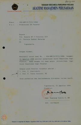 Berkas Penyelenggaraan Penataran P-4 Pola 45 Jam bagi Mahasiswa Baru Akademi Manajemen Perusahaan...