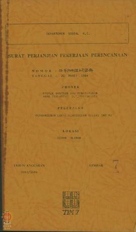 Dokumen perencanaan nomor 06 Pj/Kwb/III bP/III-84, tanggal 20 Maret 1984 pekerjaan pembangunan lo...