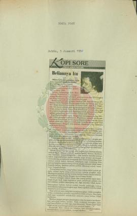 Artikel dari Yogya Post tanggal 3 Januari 1998 perihal pendapat Emha Ainun Nadjib tentang Pidato ...