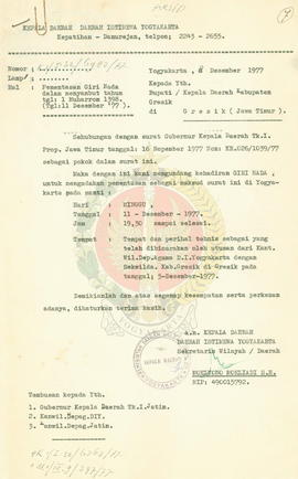 Berkas tentang pementasan Giri Nada untuk menyambut Tahun Baru 1 Muharam 1398/1399