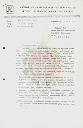 Surat dari Kepala Kantor Wilayah Departemen Penerangan Provinsi Daerah Istimewa Yogyakarta kepada...