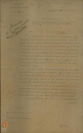 Surat dari Voorzitter der Tehnische Commissie tertanggal 20 Januari 1927 Nomor 15/T.Z.W  ditujuka...