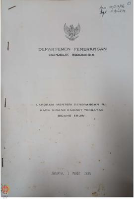 Laporan Menteri Penerangan Republik Indonesia pada Sidang Kabinet Terbatas Bidang Ekuin (Ekonomi,...