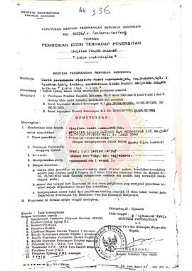 Berkas perihal Surat Izin Usaha Penerbitan Pers Majalah Tengah Bulanan Suara Muhammadiyah tahun 1...