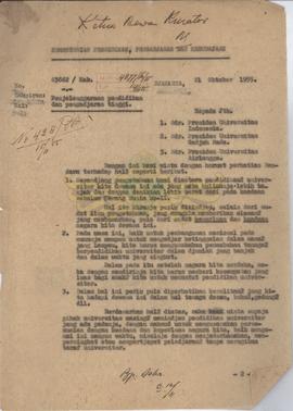 Surat dari Menteri Pendidikan, Pengajaran dan Kebudayaan Nomor : 63662/Kab tentang penyelenggaraa...