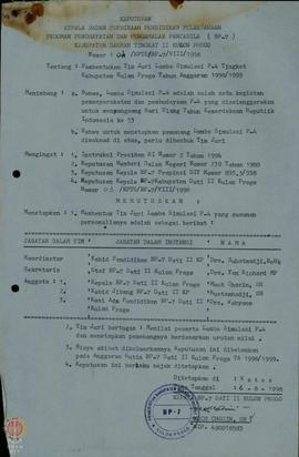    Surat Keputusan No : 04/KPTS/BP-7/VII tanggal 6 Agustus 1998, tentang Pembentukan Tim Juri Lo...