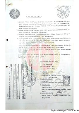 Surat Pernyataan atas nama Yayasan “Masa Kini” dan ex “Mertju Suar” perihal Yayasan Masa Kini ter...