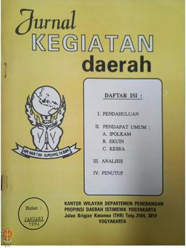 Jurnal Kegiatan Daerah tentang Analisa, situasi Pendapat Umum  Bidang IPOLKAM (Ideologi Politik d...