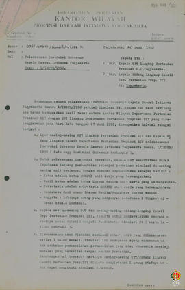 Surat dari Kepala Departemen Pertanian kanwil DIY kepada Kepala UPT lingkup Pertanian Provinsi DI...