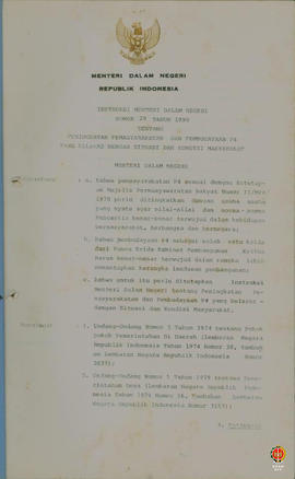 Instruksi Menteri Dalam Negeri Nomor 28 Tahun 1990 tentang Peningkatan Pemasyarakatan dan Pembuda...