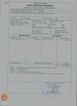 Surat Perintah Membayar Nomor : 00243/XII/2006 tanggal 19 Desember 2006 pembayaran honorarium tim...