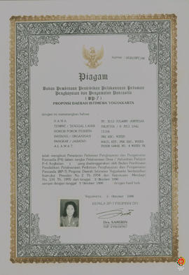 Program penghargaan dari BP7 ditunjukan kepada peserta penataran pedoman penghayatan & pengam...