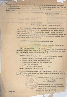 Surat Keputusan Bupati Patih Praja  Pakualaman KPH SK Surya Atmaja Nomor : 71/WP, Nomor : 77/WP t...