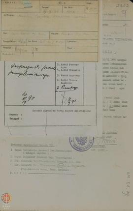 Surat dari Kepala Biro Umum Departemen Transmigrasi RI kepada Kantor Wilayah Departemen Trasmigra...