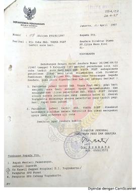 Berkas ujicoba Surat Kabar Harian Yogya Post terbit sore hari dan perlu diperhatikan perubahan ja...