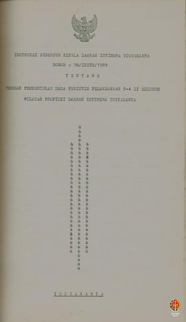 Buku Pedoman Pembentukan Desa Perintis Pelaksanaan P4 di seluruh wilayah Propinsi DIY.