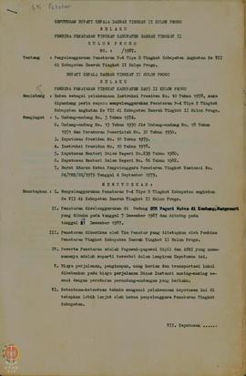 ▪ Keputusan Bupati Kepala Daerah Tingkat II Kulon Progo No. : -- /1987 tentang Penyelenggaraan Pe...