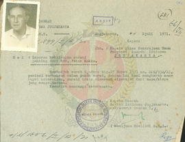 Laporan kehilangan surat-surat penting a/n. Peter Kokke dari kantor Louis Berger dari U.S.A.