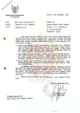 Berkas surat perihal Surat Kabar Mingguan Eksponen tidak terbit sementara.