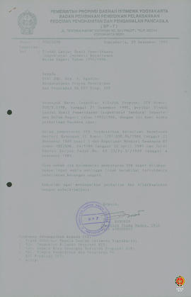 Surat dari Kepala BP-7 Prop DIY kepada Drs. A. Ngadino Bendaharawan Proyek Pendidikan dan Penatar...